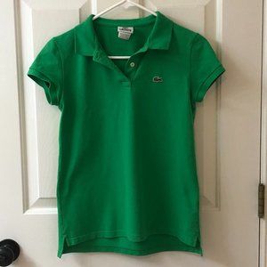 Lacoste Womens collared shirt green small-medium